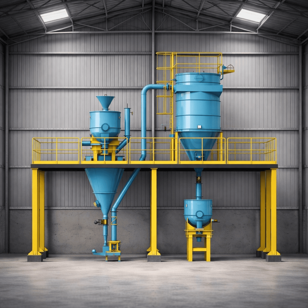 Comparison between pneumatic conveying system and mechanical conveyor showing material handling methods